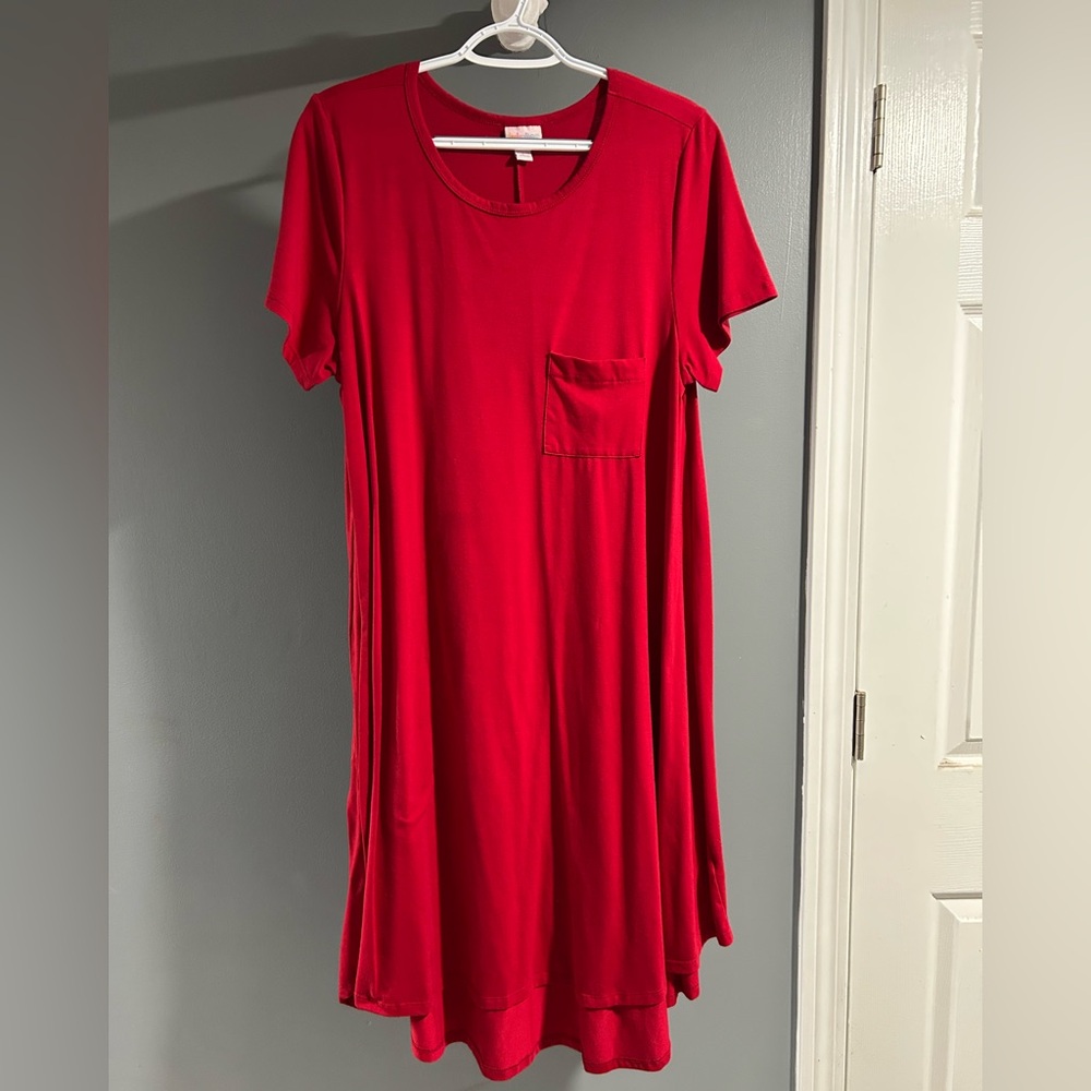 LuLaRoe Vibrant Red Dress